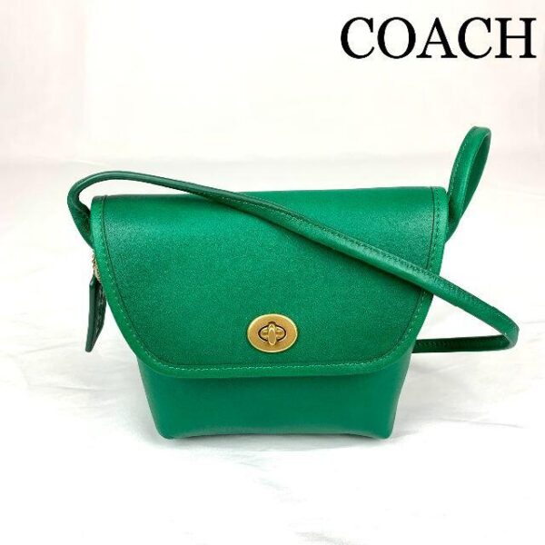 COACH ターンロック レザー ショルダーバッグ