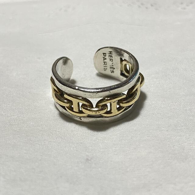 シルバー/18kコンビ hermes シェーヌダンクル リング