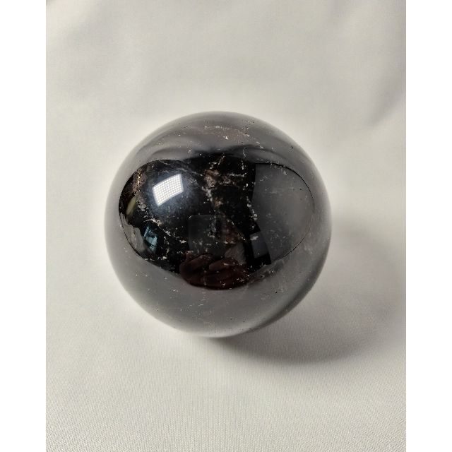 モリオン丸玉 黒水晶 チベット産 魔除け 天然石 鉱物 68mm