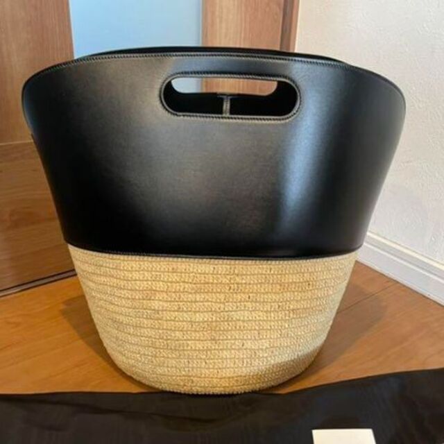 即决Celine パニエ ラフィア 2wayかごバッグ