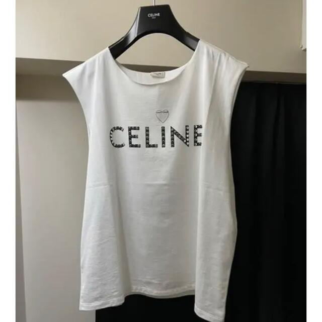セリーヌ タンクトップ ノースリーブ Tシャツ スタッズ 22ss