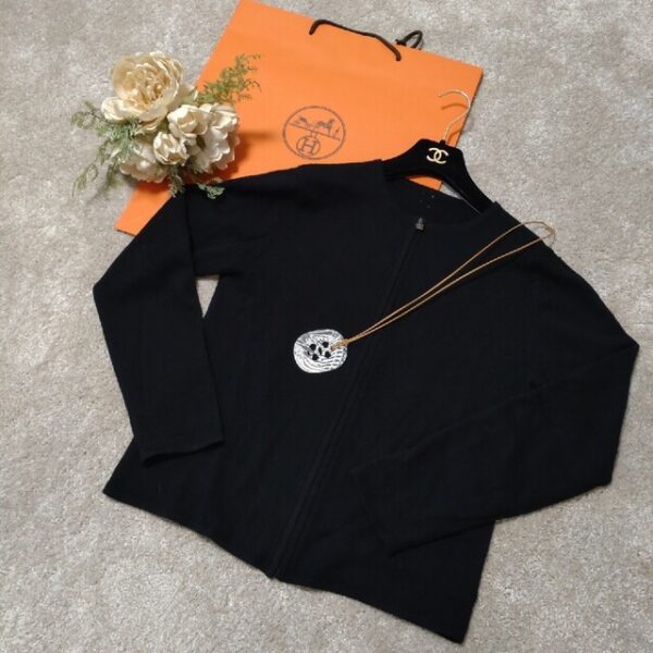 ♥美品HERMES♥のカシミヤカデナ付きジャケットカーディガン