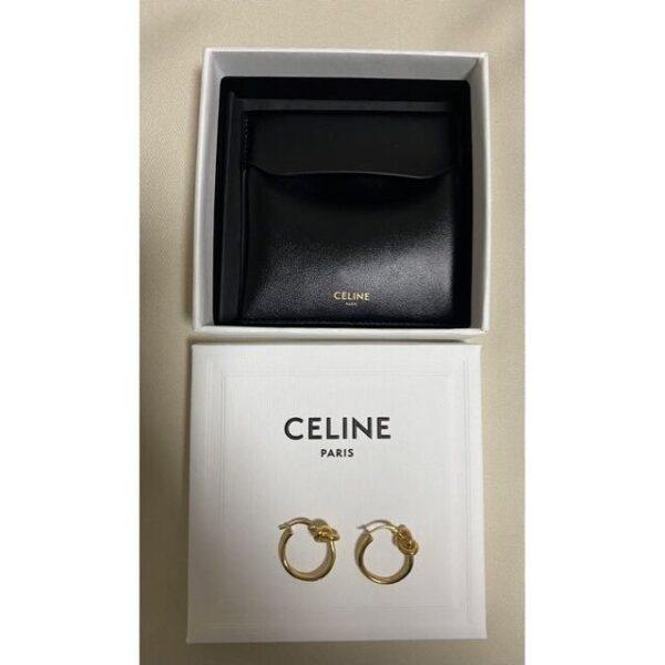 CELINE セリーヌ　ノットフープピアス　両耳