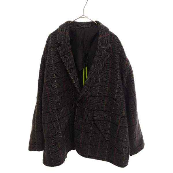 MAGIC STICK マジックスティック Mil Wide 1B Jacket by Wildthings ワイド1ボタン テーラードジャケット バイ ワイルドシングス グレンチェック グレー