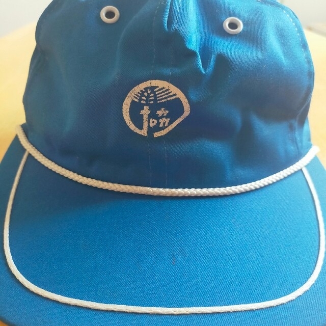 未使用◆昭和レトロ 農協 帽子 稲穂マーク 青