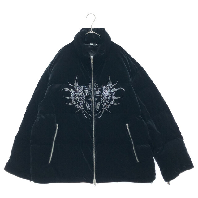 VETEMENTS ヴェトモン ラインストーン ロゴ ダウンジャケット ブラック UA52JA820B