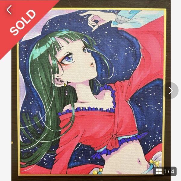 薬屋のひとりごと　マオマオ　猫猫　ファンアート　手描きイラスト　小色紙