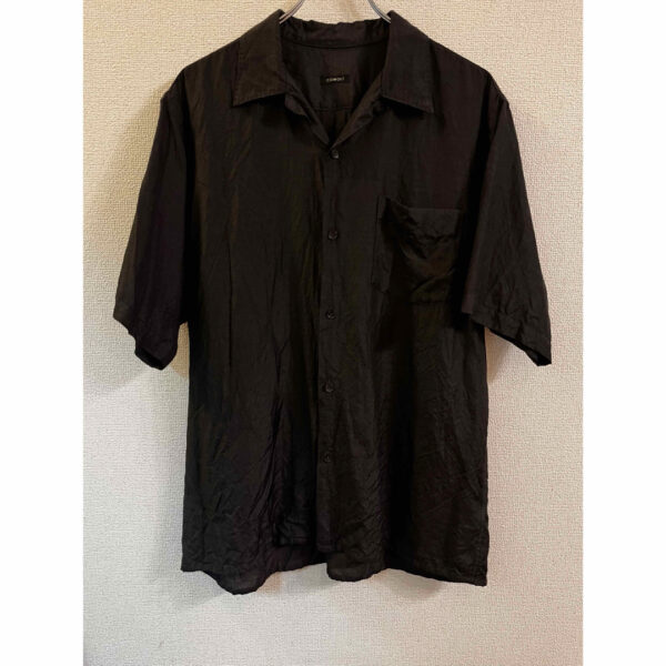 COMOLI コモリ ウールシルク 半袖オープンカラーシャツ CHARCOAL