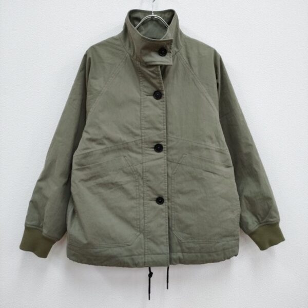 MHL. 595-3225506 PADDED COTTON NYLON サイズ2 中綿 ジャケット ブルゾン 23AW カーキ レディース エムエイチエル4-0409T♪