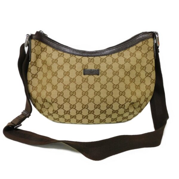 GUCCI グッチ ロゴ メッセンジャーバッグ ブラウン クロスボディ GGキャンバス ベージュ ショルダーバッグ 181092