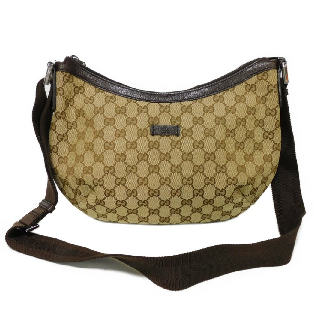 GUCCI グッチ ロゴ メッセンジャーバッグ ブラウン クロスボディ GGキャンバス ベージュ ショルダーバッグ 181092