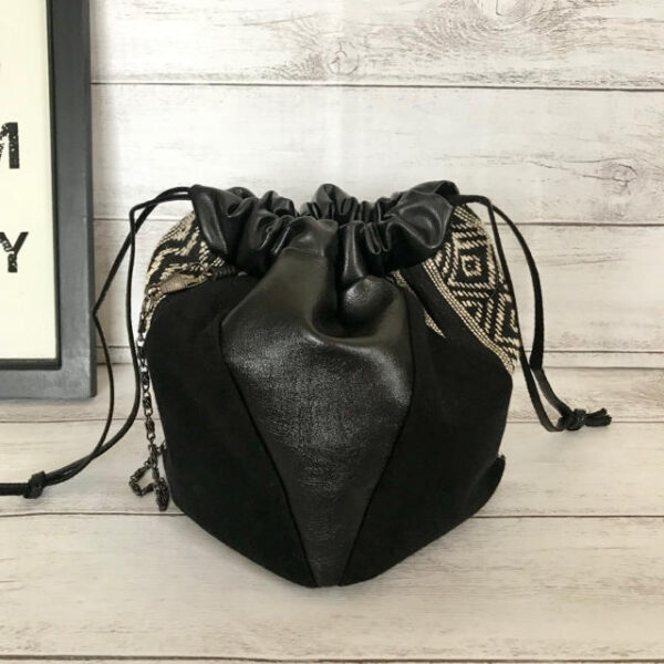ハンドメイド 巾着 ショルダーバッグ